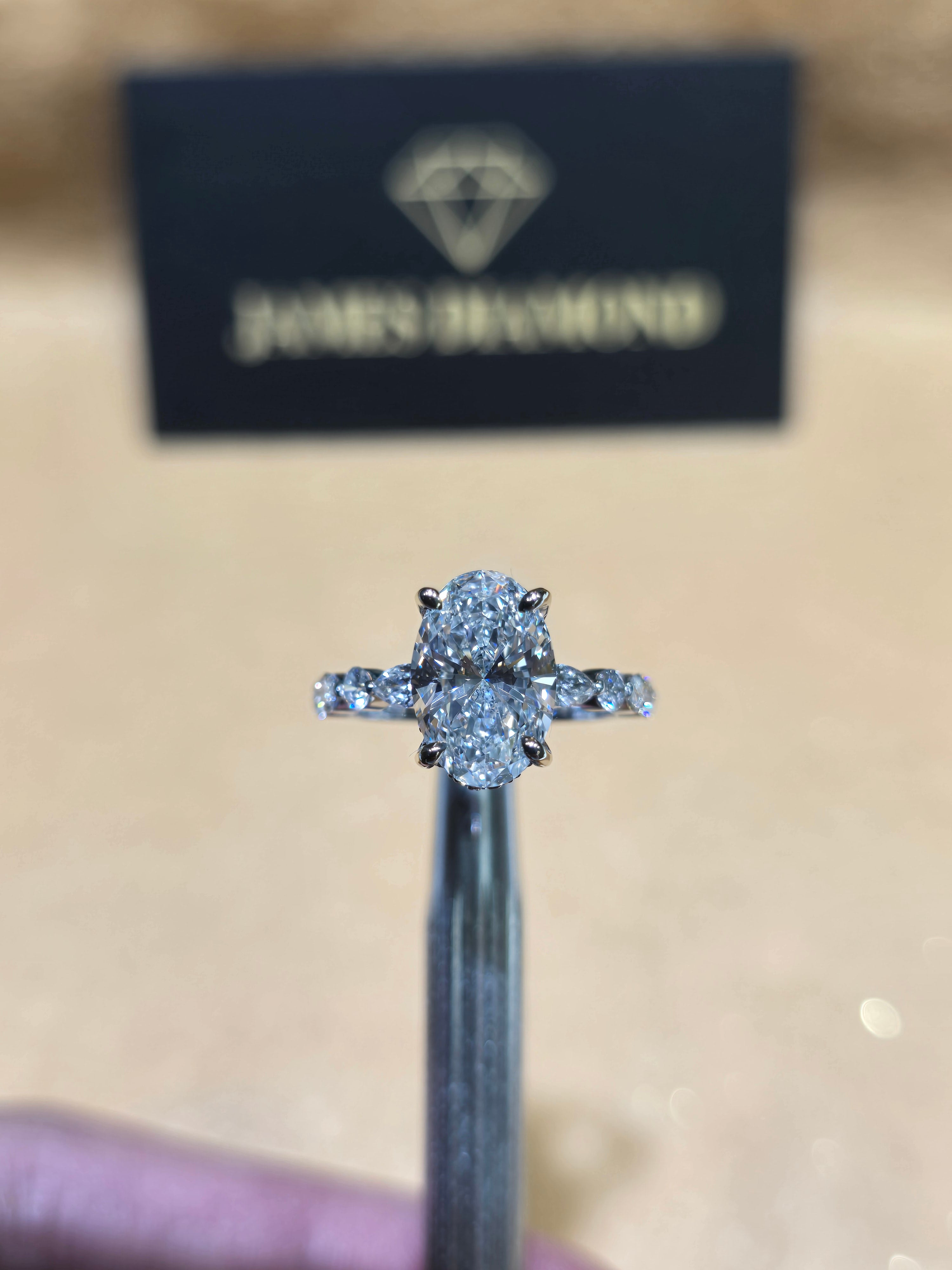 Oval Cut Diamond Ring | F Color | VS+ Clarity | IGI Certified | 14K Gold