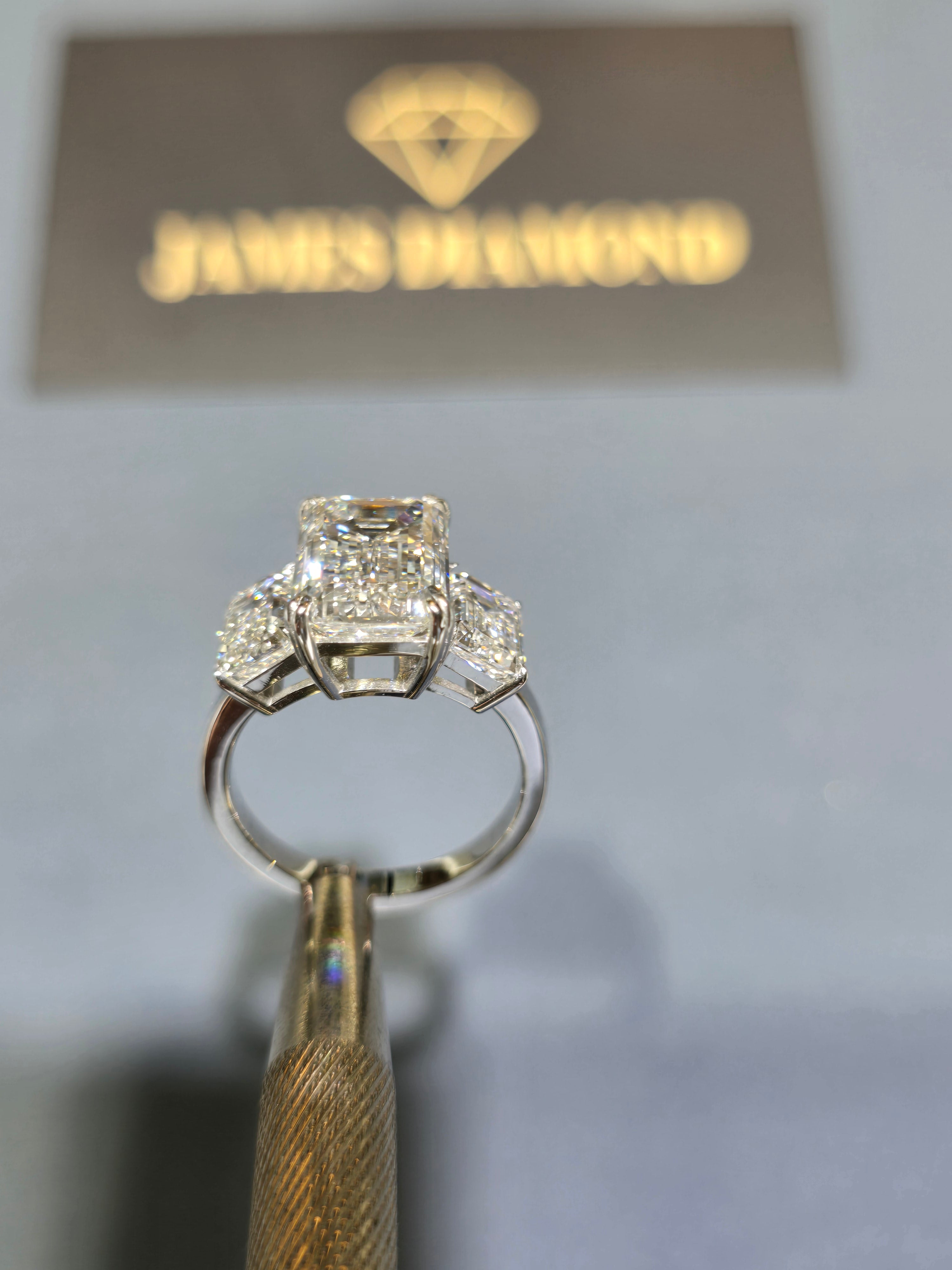 Trinity Brilliance – Emerald Cut Diamond Three-Stone Ring
