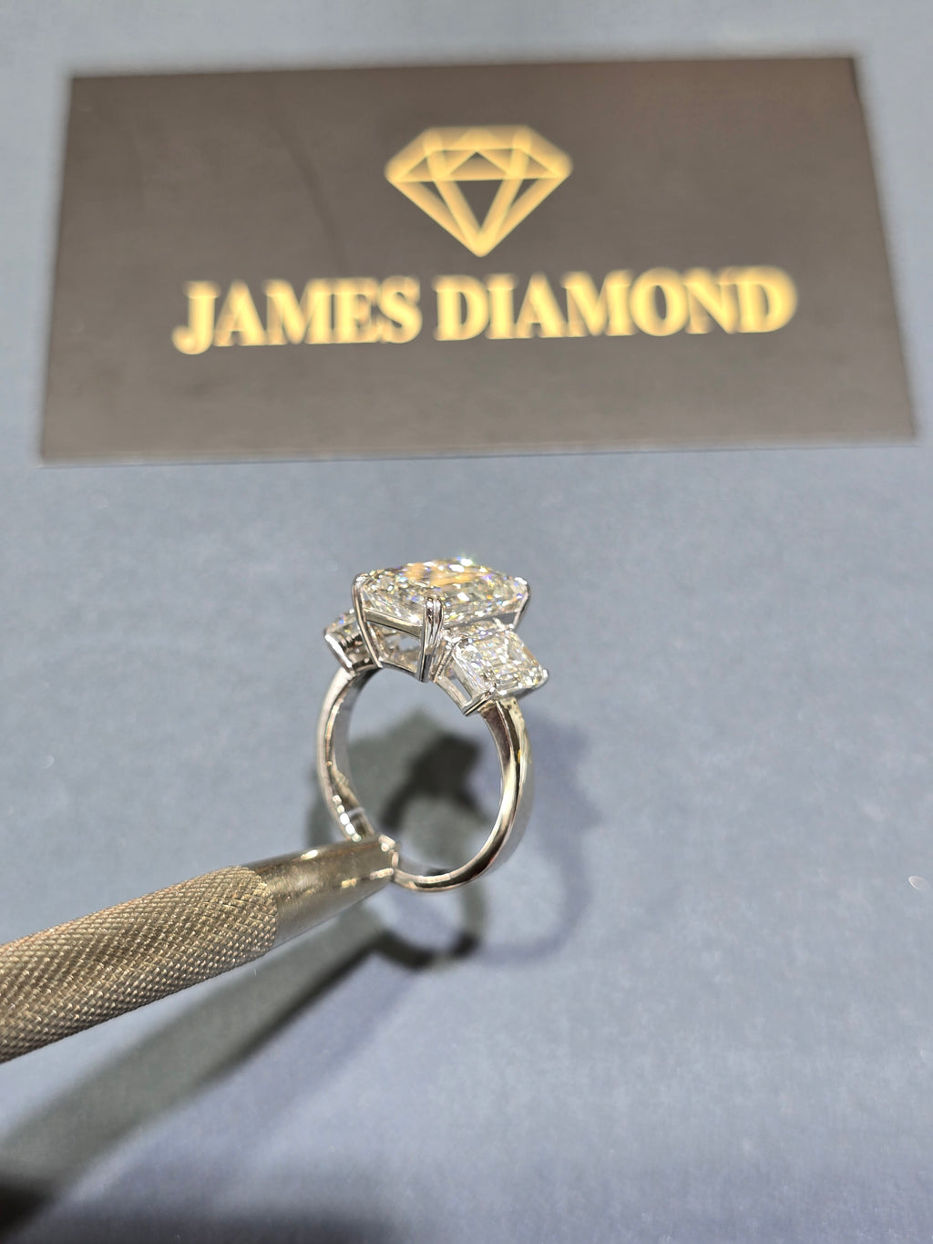 Trinity Brilliance – Emerald Cut Diamond Three-Stone Ring