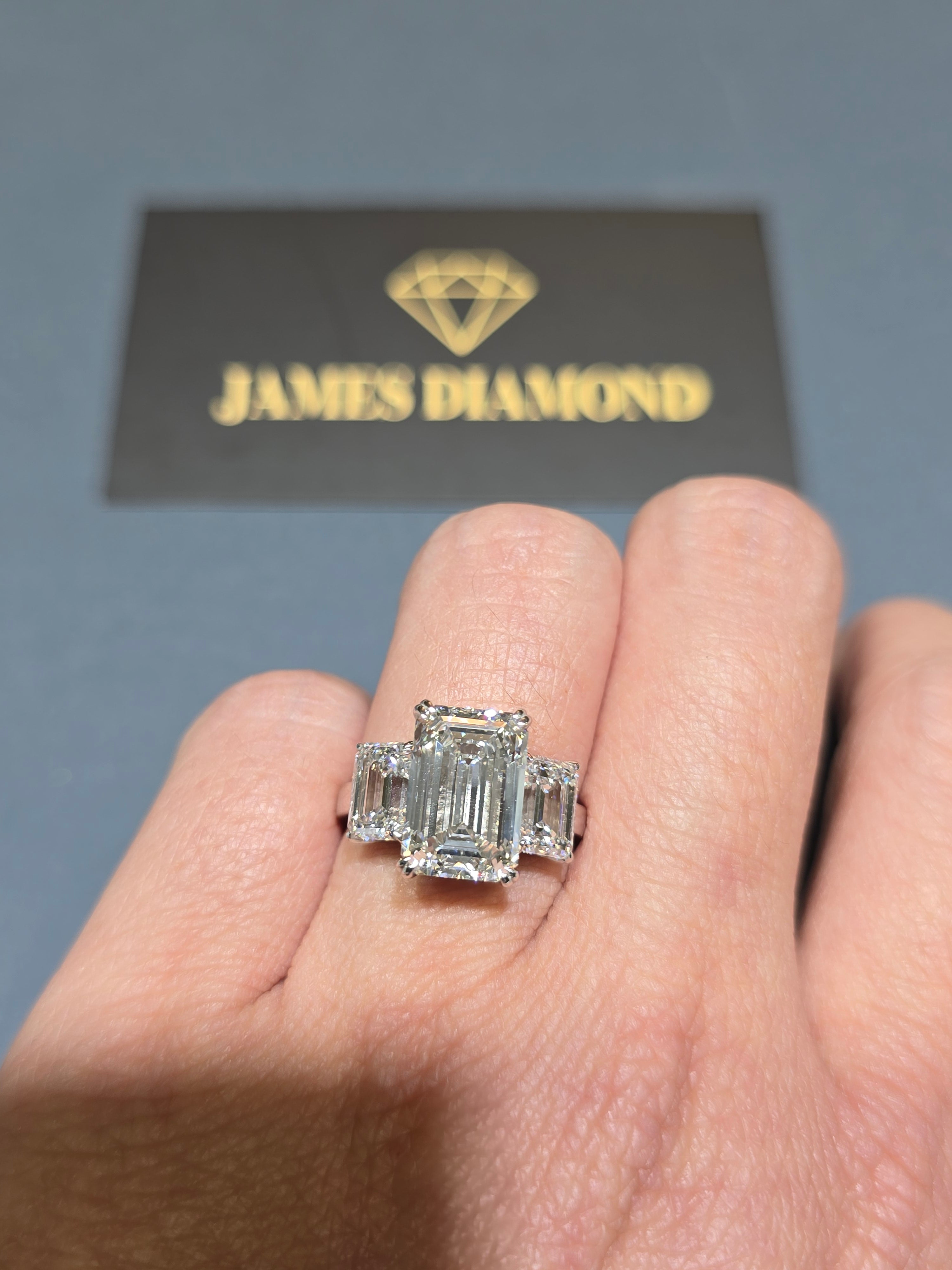 Trinity Brilliance – Emerald Cut Diamond Three-Stone Ring