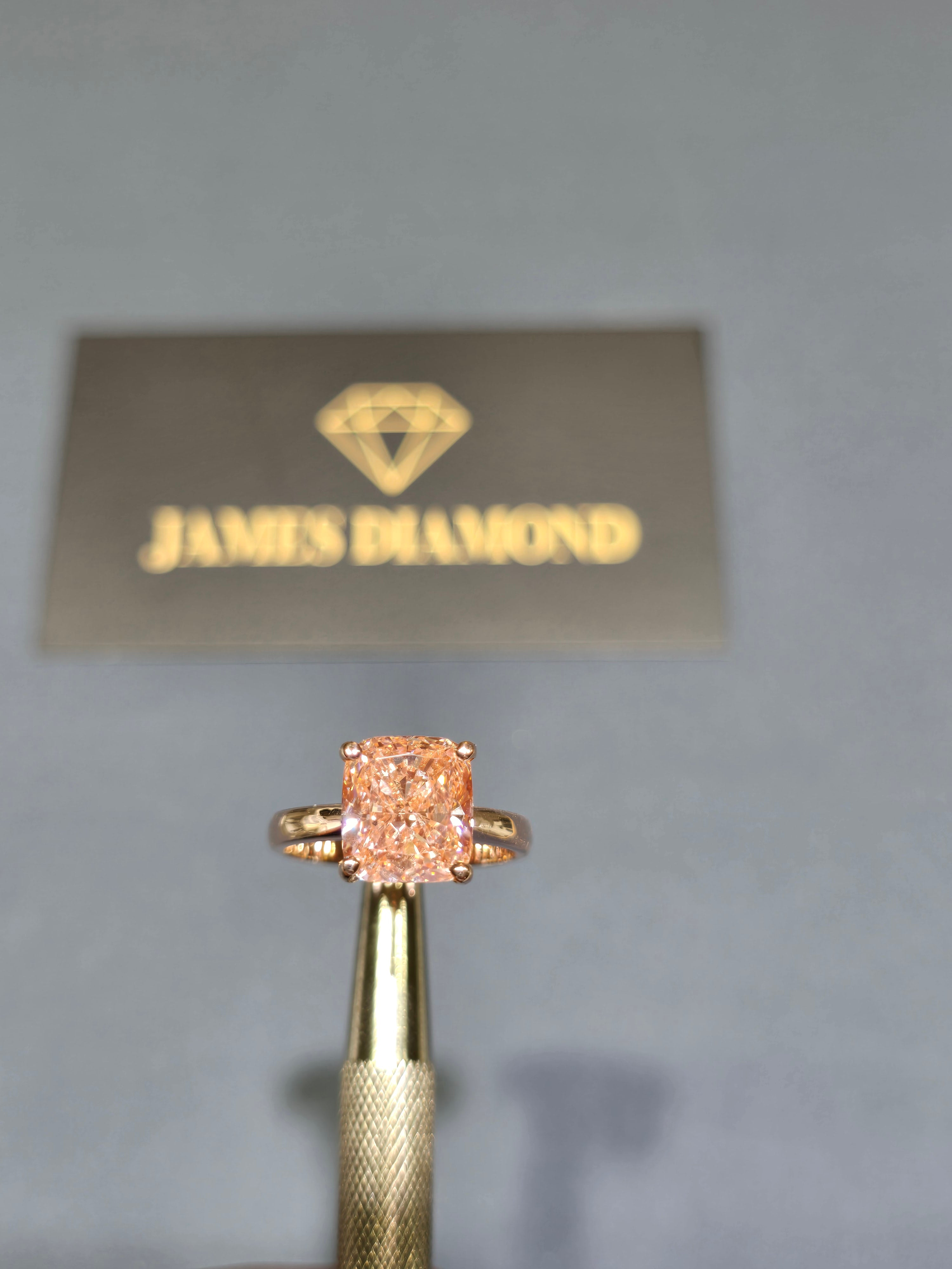 Cushion Pink Diamond | VS Clarity | IGI Certified | 14K Gold