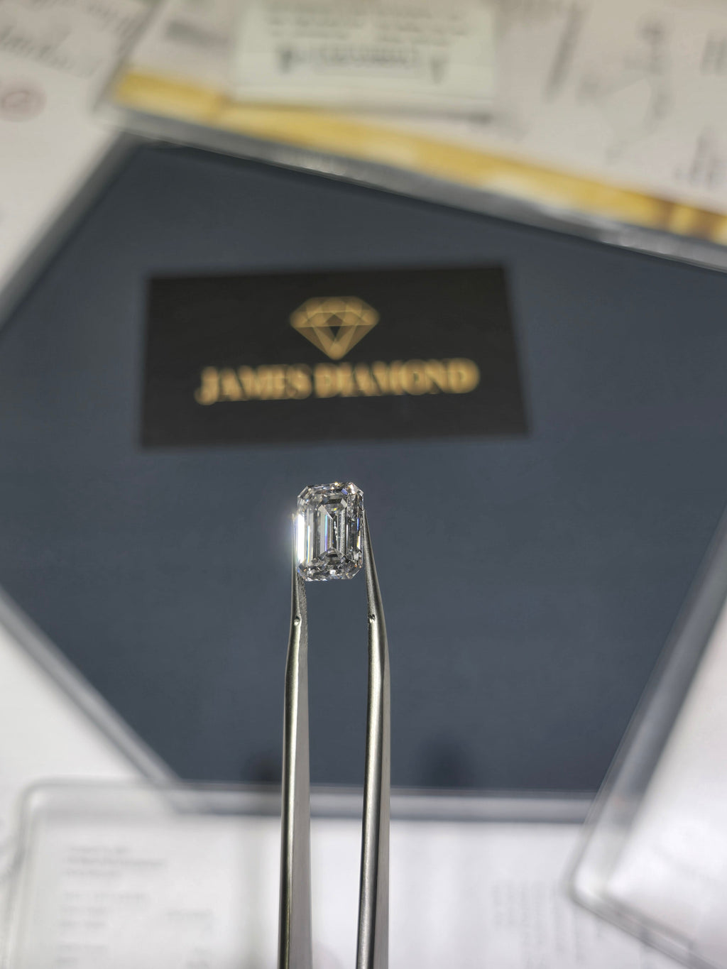 James Diamond Lab-Grown Emerald Cut 1.89ct D/VS1 – IGI Certified – SKU 638403878