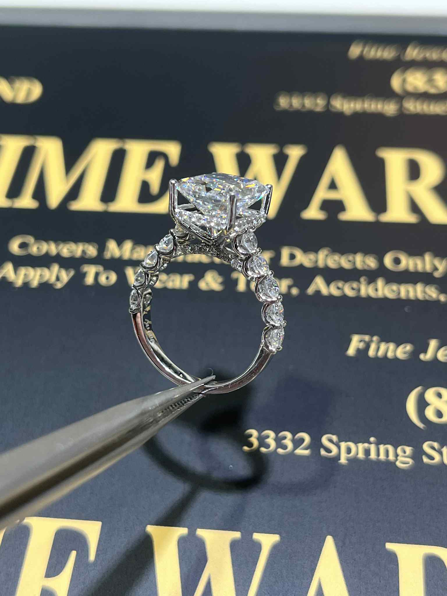 Radiant Diamond Engagement Ring 💍 | 7 Carat Center | IGI Certified | 14K Solid Gold | Real / Lab-Grown Diamond