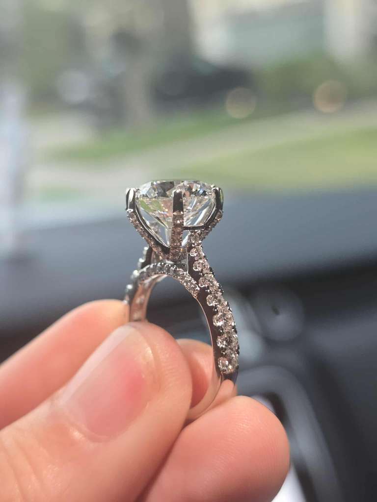 Round Diamond Engagement Ring 💍 | 5 Carat Center | IGI Certified | 14K Solid Gold | Real / Lab-Grown Diamond