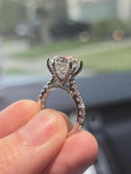 Round Diamond Engagement Ring 💍 | 5 Carat Center | IGI Certified | 14K Solid Gold | Real / Lab-Grown Diamond