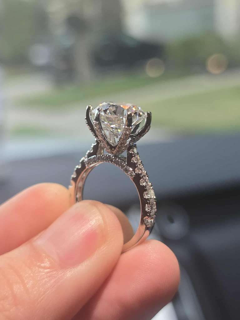 Round Diamond Engagement Ring 💍 | 5 Carat Center | IGI Certified | 14K Solid Gold | Real / Lab-Grown Diamond