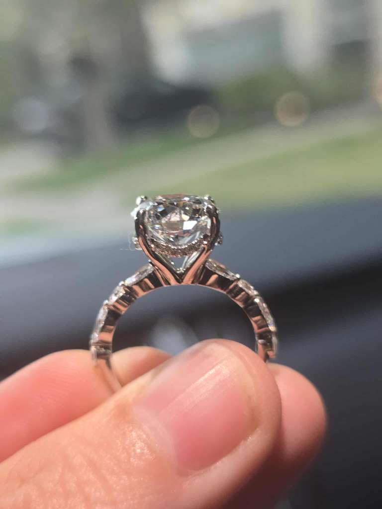 Round Diamond Engagement Ring 💍 | 5 Carat Center | IGI Certified | 14K Solid Gold | Real / Lab-Grown Diamond