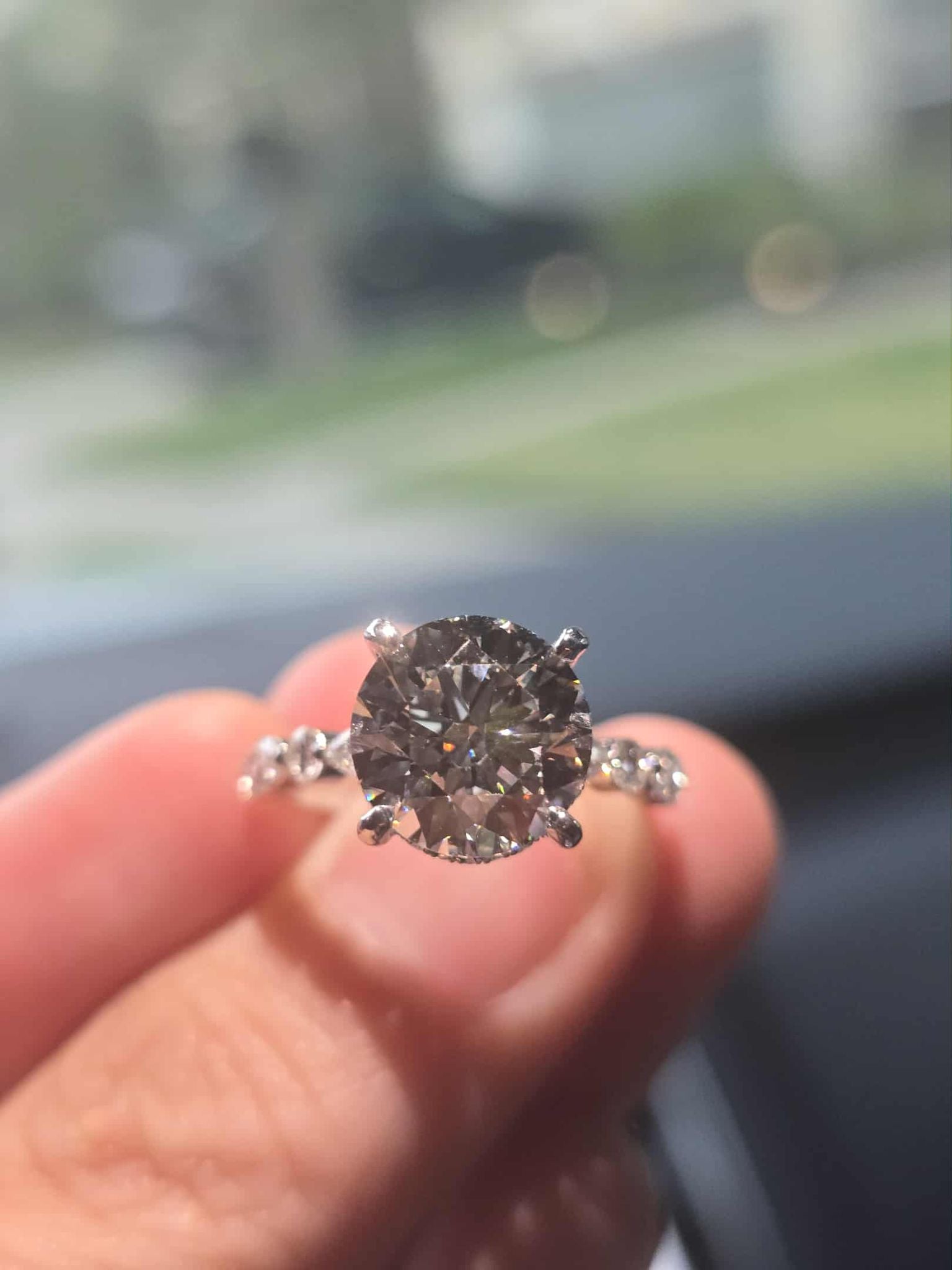 Round Diamond Engagement Ring 💍 | 5 Carat Center | IGI Certified | 14K Solid Gold | Real / Lab-Grown Diamond