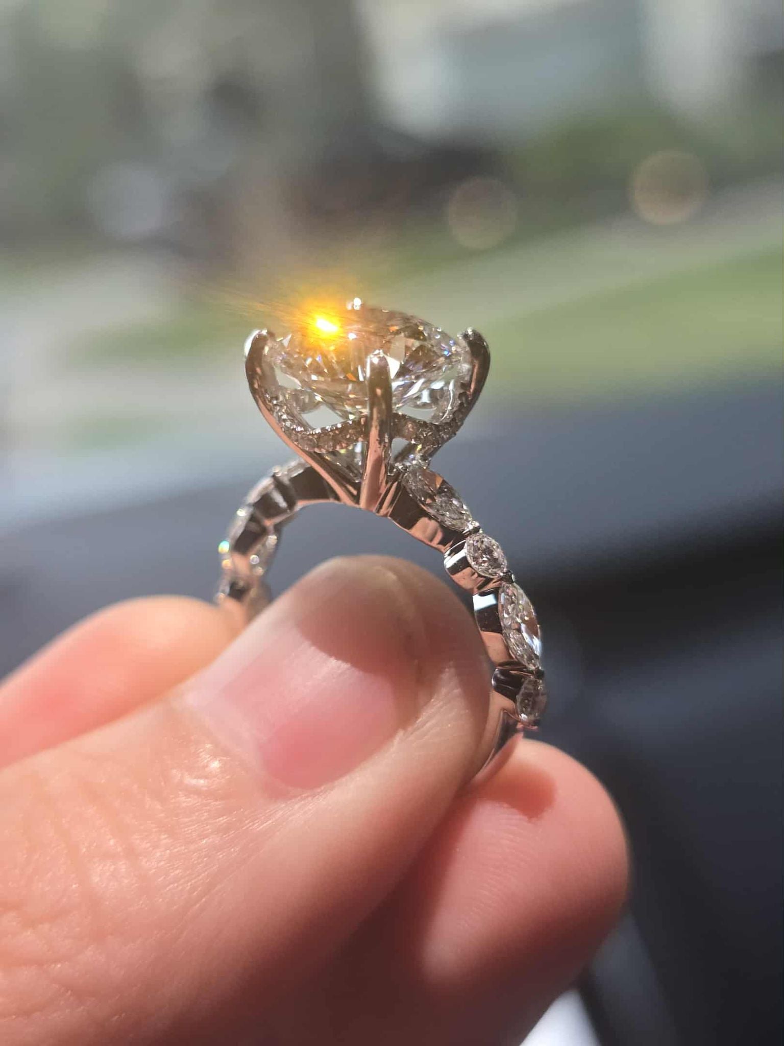 Cushion Diamond Engagement Ring 💍 | 7 Carat Center | IGI Certified | 14K Solid Gold | Real / Lab-Grown Diamond