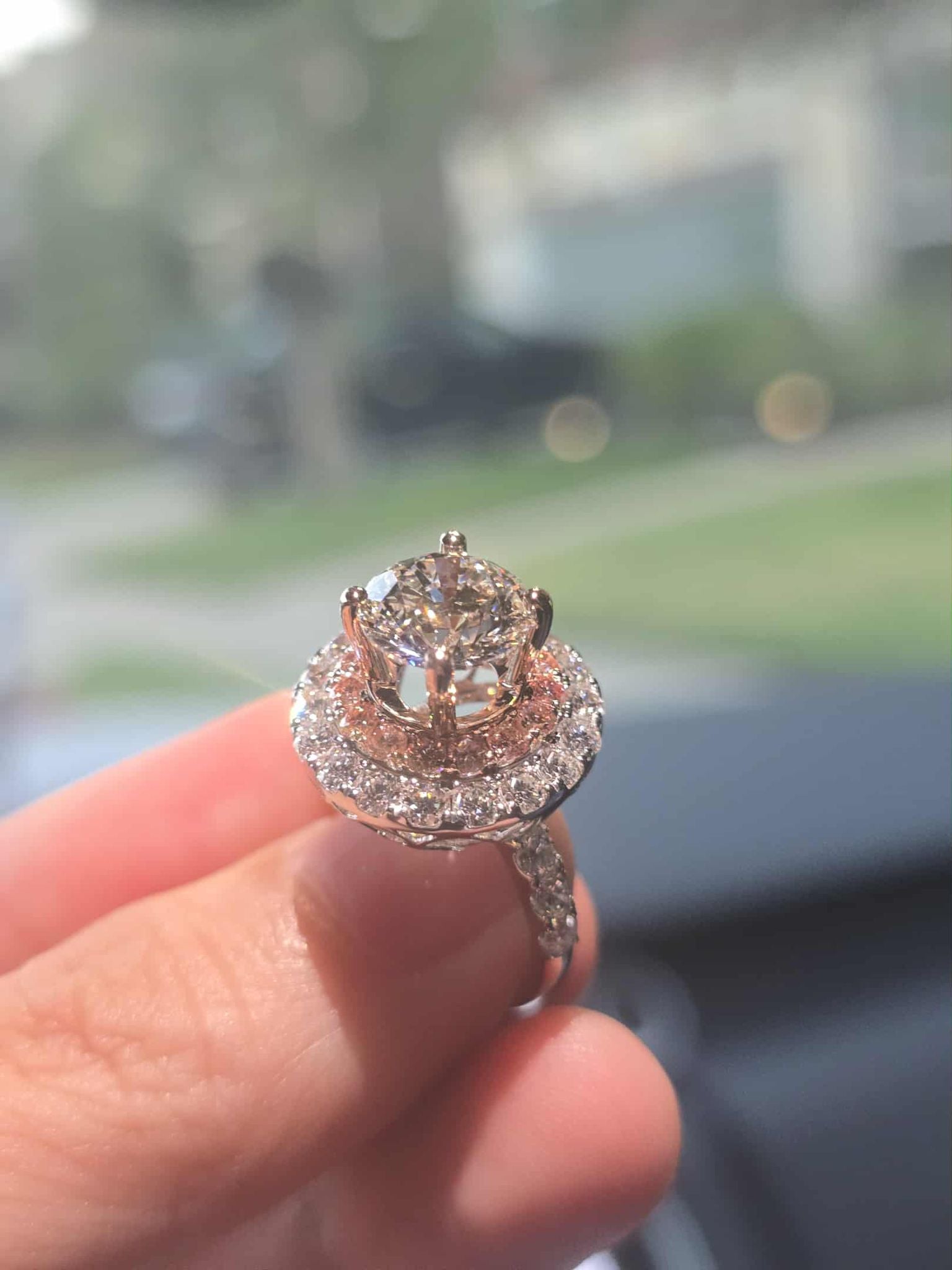 Round Diamond Halo Engagement Ring 💍 | 3 Carat Center | IGI Certified | 14K Solid Gold | Real / Lab-Grown Diamond