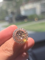 Round Diamond Halo Engagement Ring 💍 | 3 Carat Center | IGI Certified | 14K Solid Gold | Real / Lab-Grown Diamond