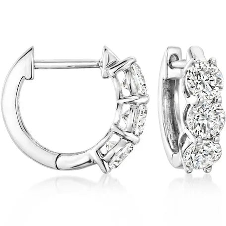 3 Stone Huggies Earrings 💎