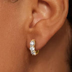 3 Stone Huggies Earrings 💎