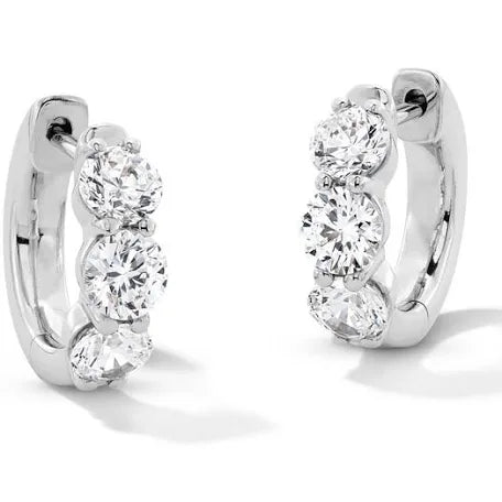 3 Stone Huggies Earrings 💎
