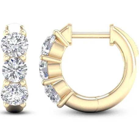 3 Stone Huggies Earrings 💎