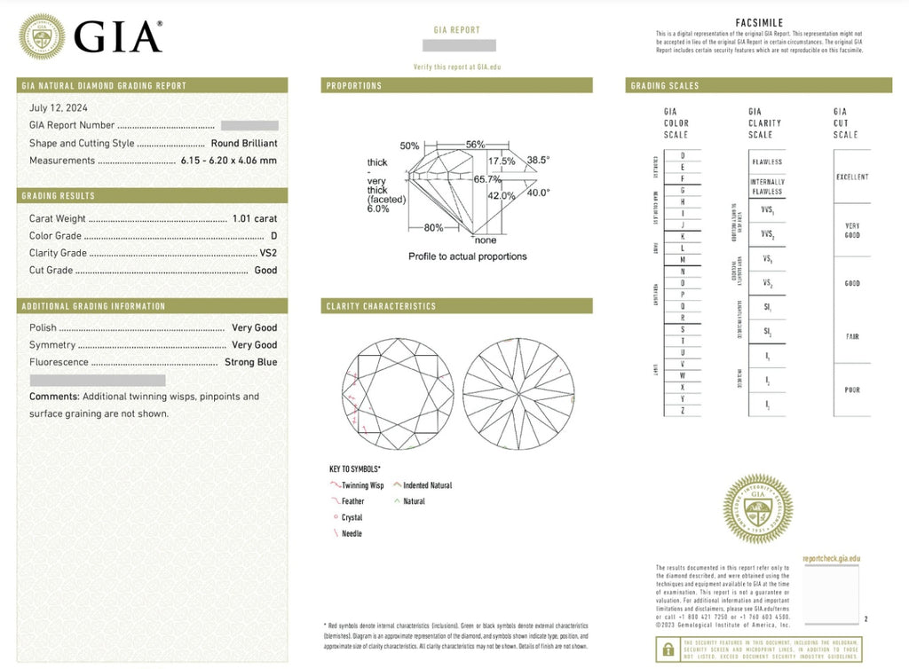 Natural Diamond / GIA Certificate / 1.01 carat D/VS2 💎