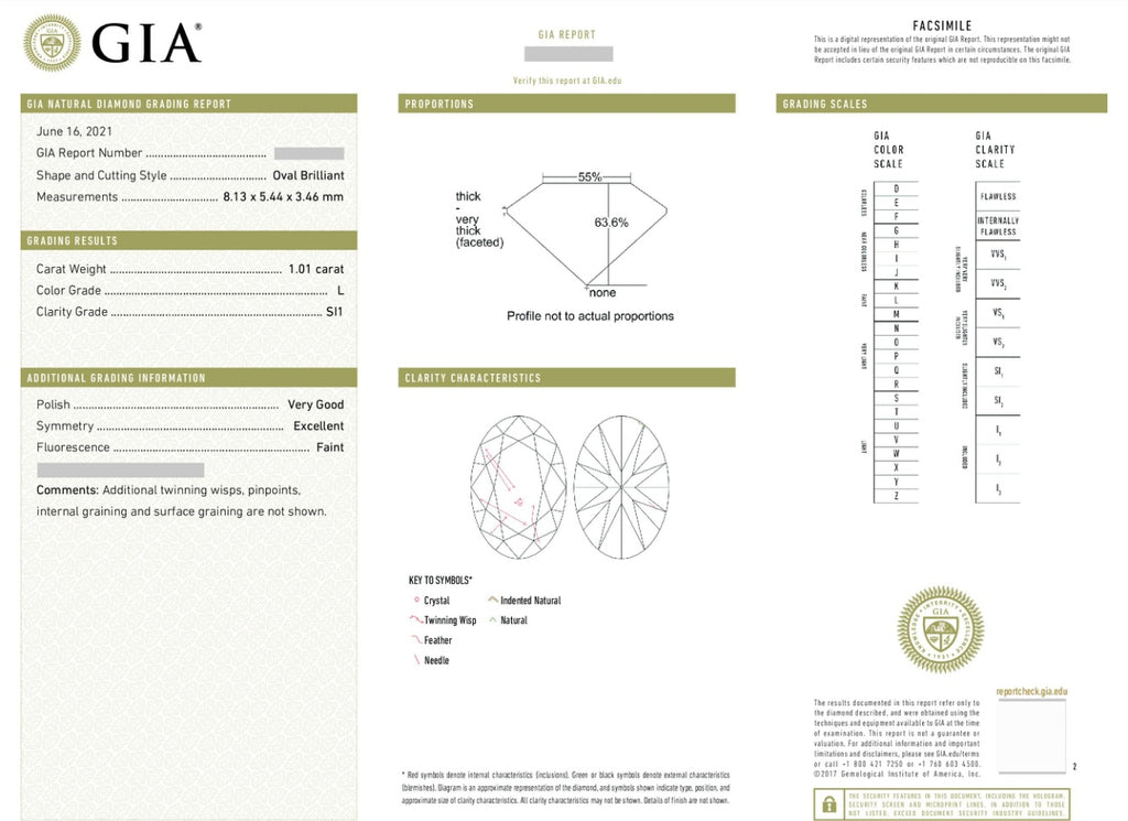 Natural Diamond / GIA Certificate 💎 Oval 1.01 carat L/Si1 💎