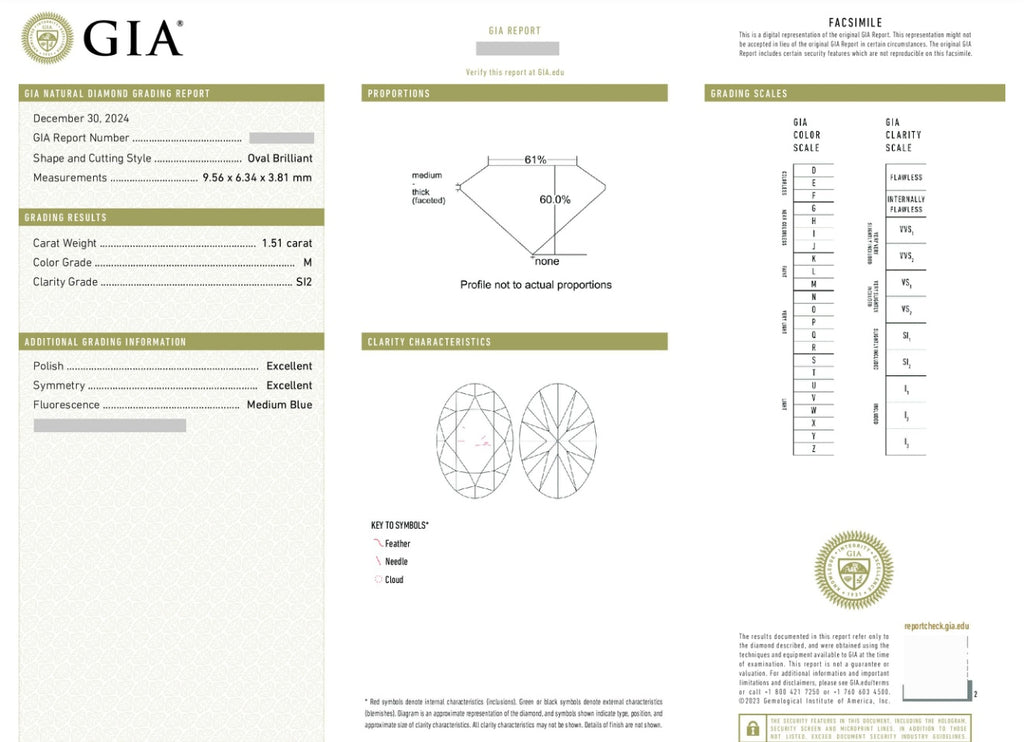 Natural Diamond / GIA Certificate 💎 Oval 1.51 carat M/Si 💥