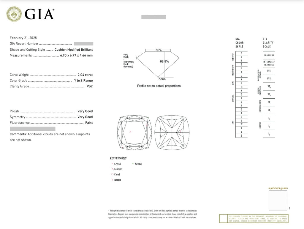 Natural Diamond 💎 Light Yellow - 2.04 carat Y/VS2 / GIA Certificate 💎