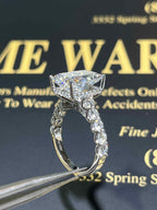 Radiant Diamond Engagement Ring 💍 | 7 Carat Center | IGI Certified | 14K Solid Gold | Real / Lab-Grown Diamond