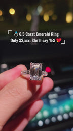Emerald Cut Diamond Engagement Ring 💍 | 6.5 Carat Center | IGI Certified | 14K Solid Gold | Real / Lab-Grown Diamond