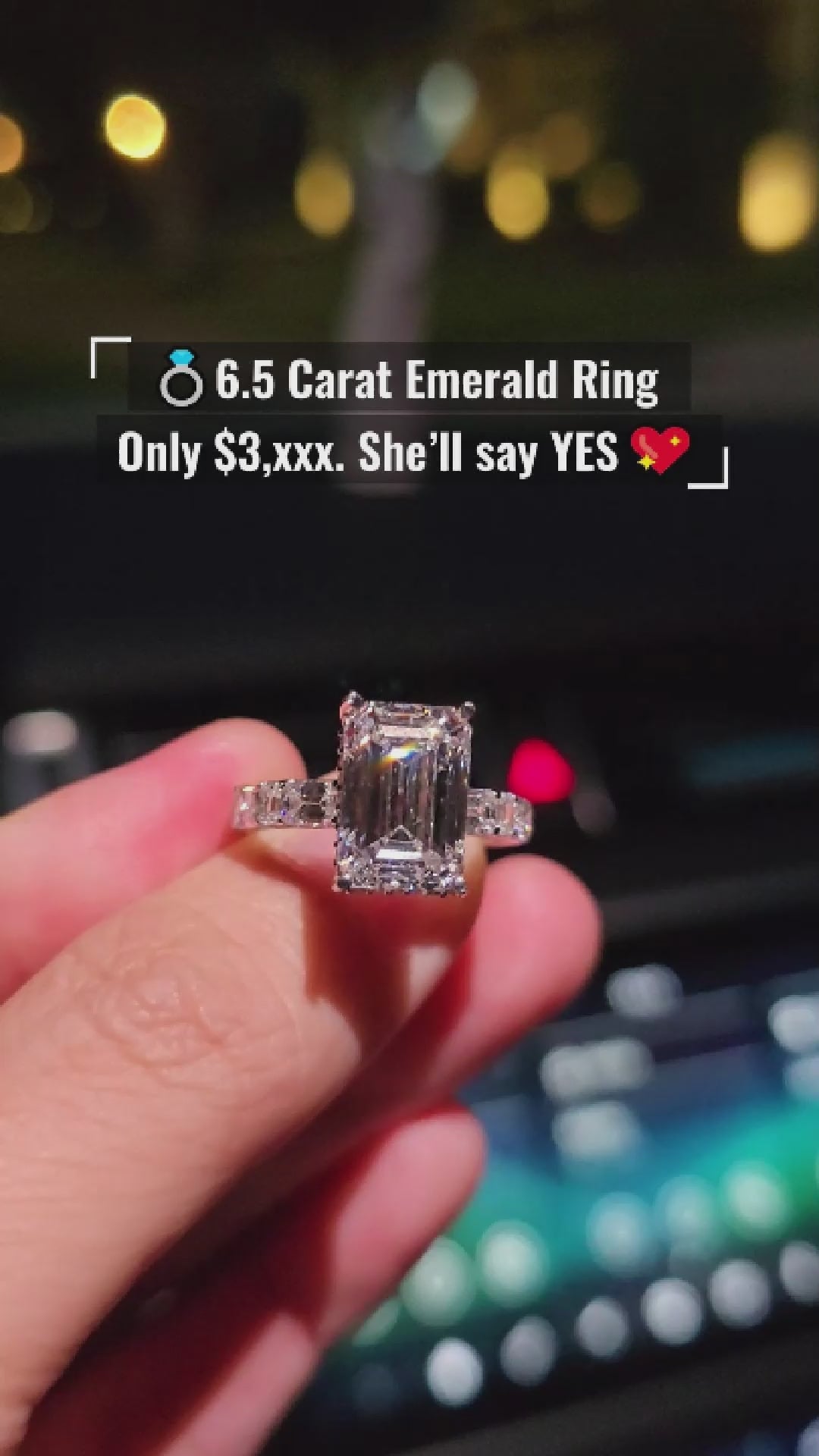 Emerald Cut Diamond Engagement Ring 💍 | 6.5 Carat Center | IGI Certified | 14K Solid Gold | Real / Lab-Grown Diamond