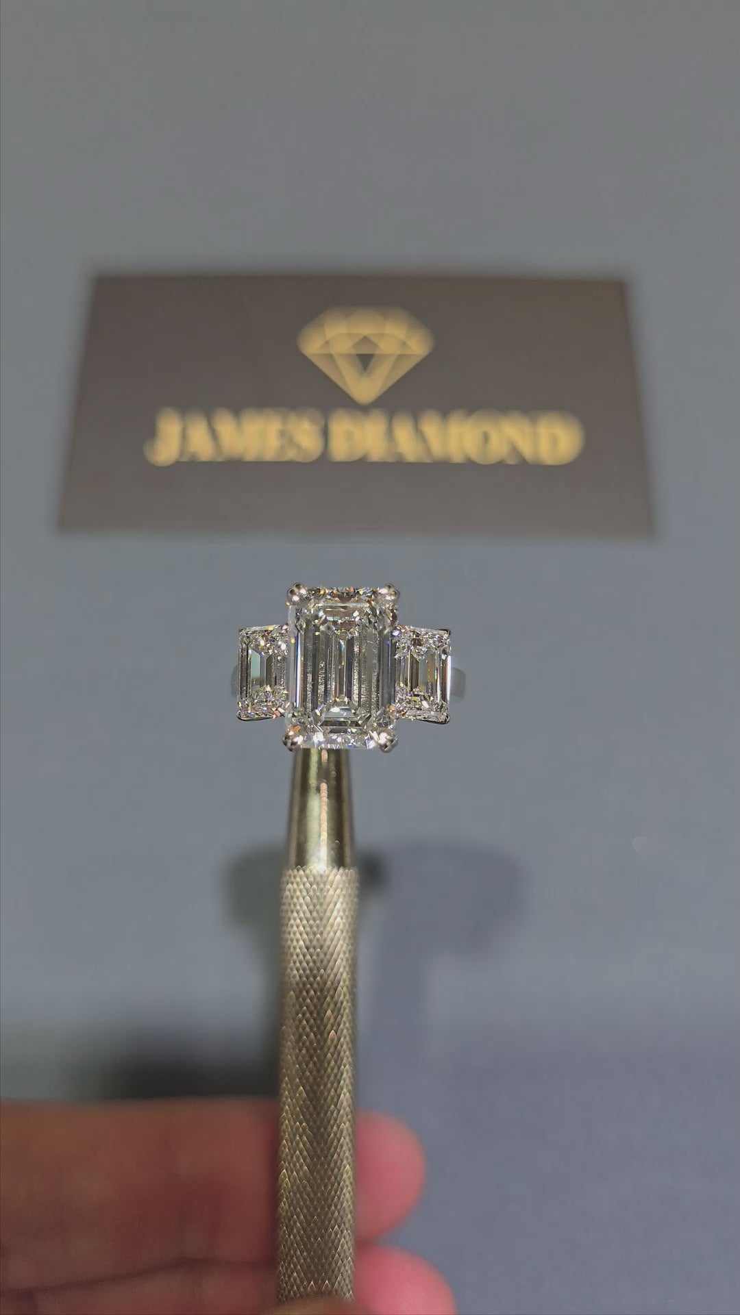 Trinity Brilliance – Emerald Cut Diamond Three-Stone Ring